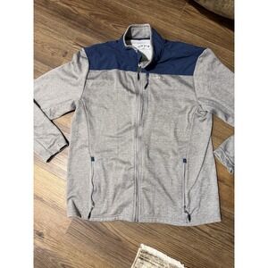 Orvis Jacket Mens Large Gray Blue Full Zip Softshell Fleece Lined